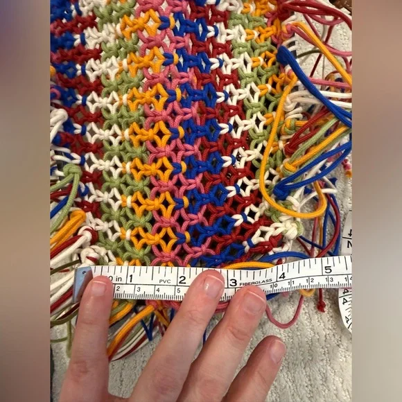Tod’s Gommini shopping bag mini in leather and macrame multi color boho fringe